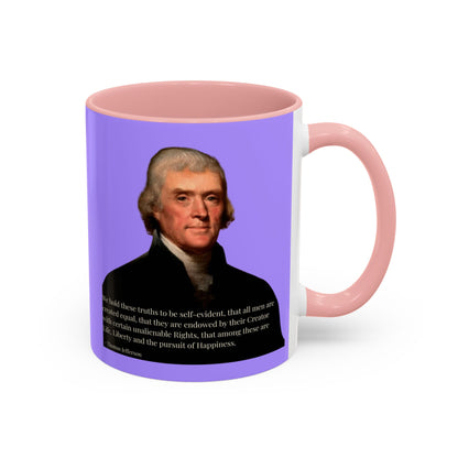 We hold these truths to be self-evident Light Purple Accent Mug by theGreenDragonTavern.shop