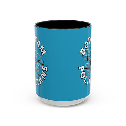 Bodycam the Politicians Drone Turquoise Accent Mug by theGreenDragonTavern.shop