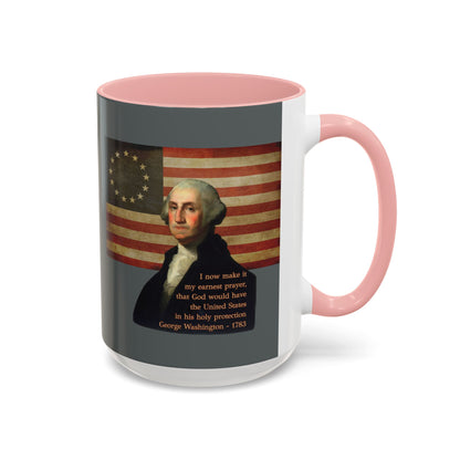 Washington's Earnest Prayer Grey Accent Mug by theGreenDragonTavern.shop
