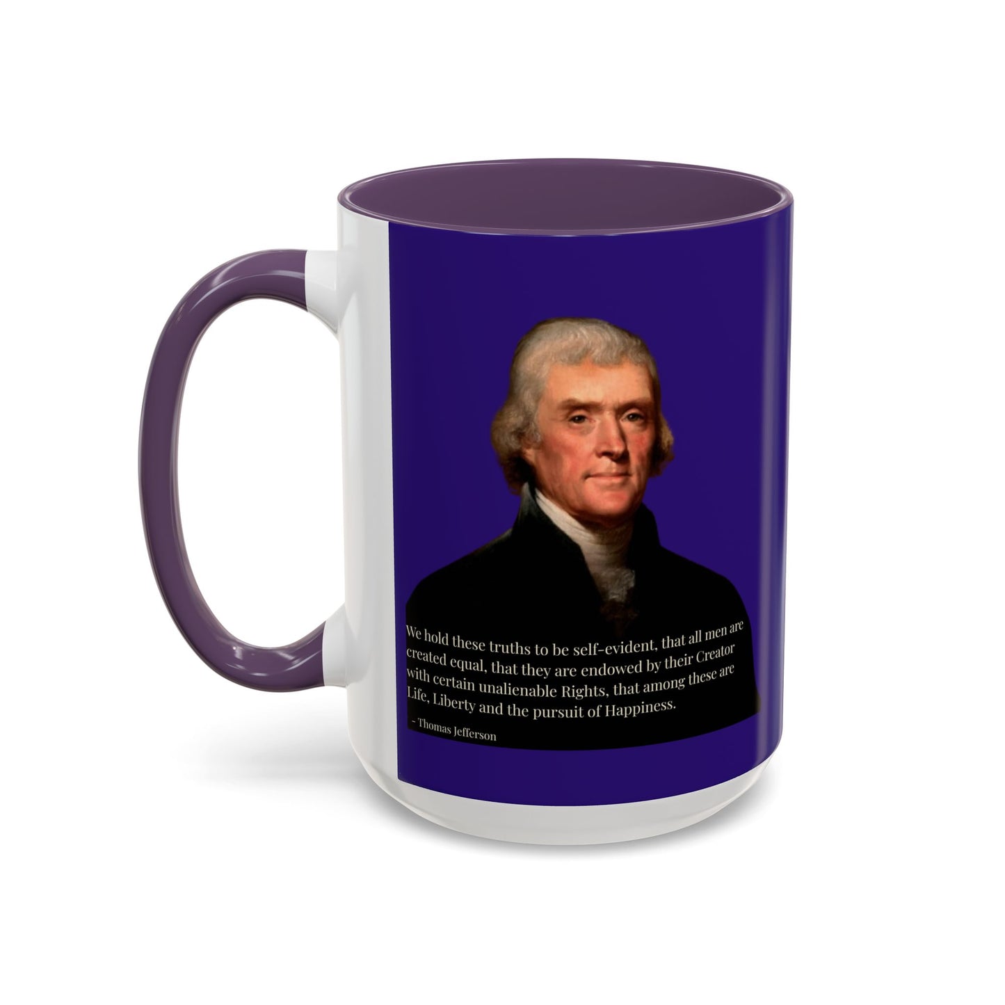 We hold these truths to be self-evident Dark Purple Accent Mug by theGreenDragonTavern.shop
