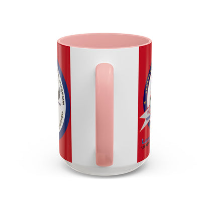 DNASM 2-sided, Founding & Student Art w/Navy Ring Red Accent Mug by theGreenDragonTavern.shop