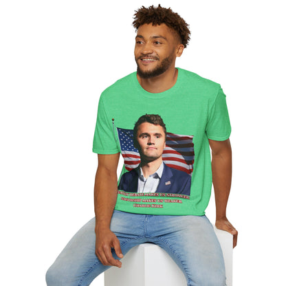 Charlie Kirk, Healthy Debate Dark colors Unisex T-Shirt by theGreenDragonTavern.shop