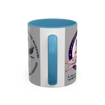 DNASM 2-sided, Founding & Student Art Light Grey Accent Mug by theGreenDragonTavern.shop