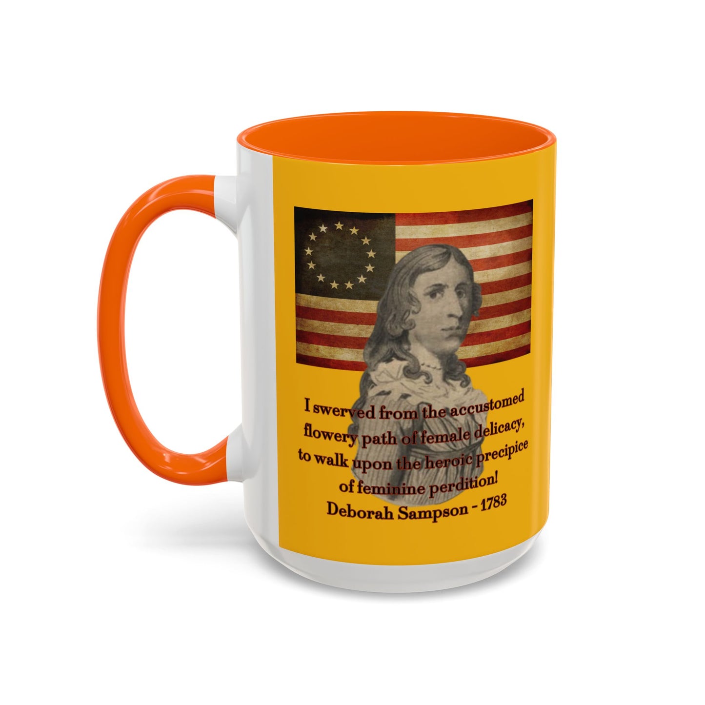 Deborah Sampson, America's Mulan Yellow Accent Mug by theGreenDragonTavern.shop