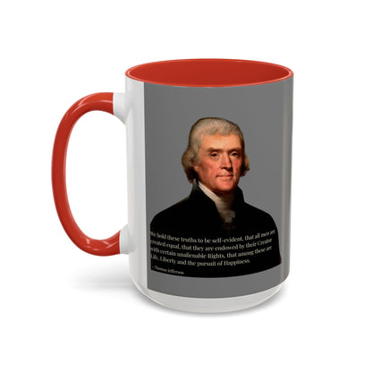 We hold these truths to be self-evident Grey Accent Mug by theGreenDragonTavern.shop