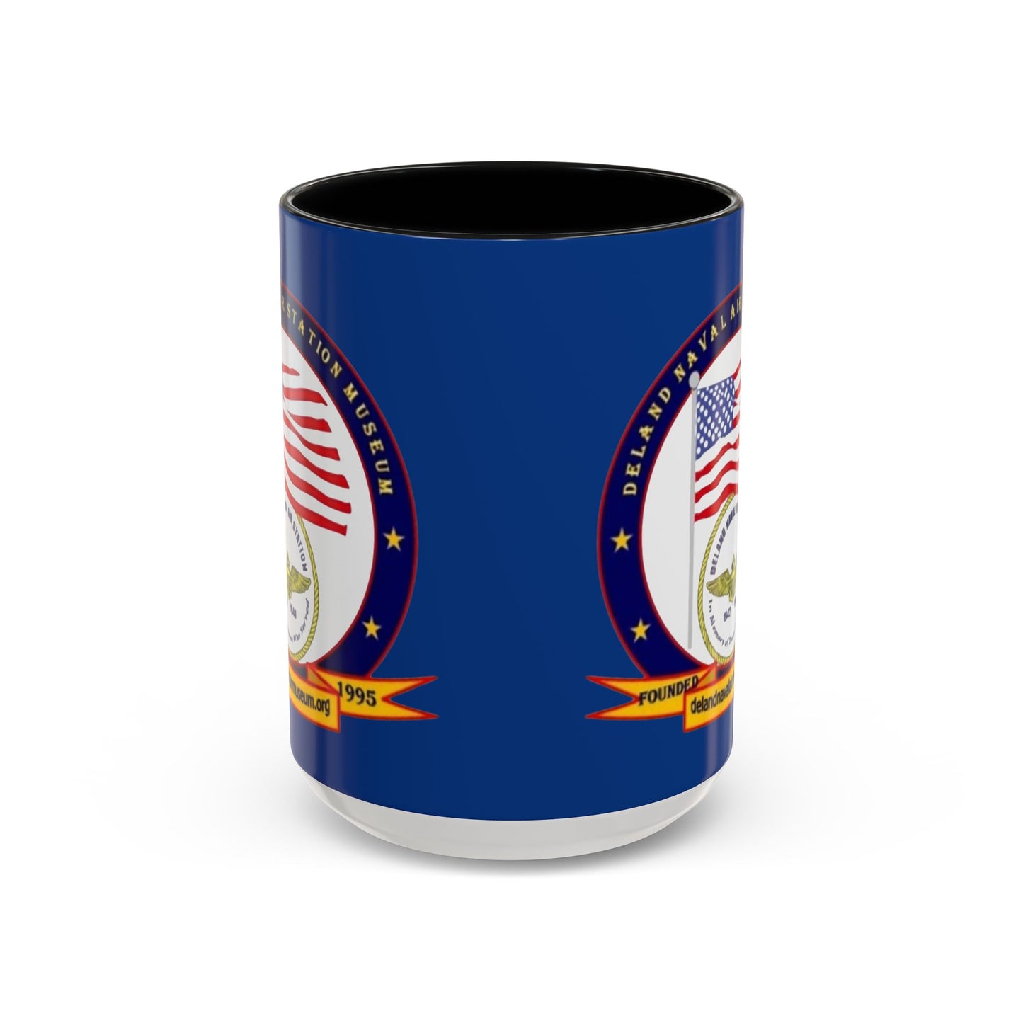 DeLand Naval Air Station Museum Blue Accent Mug by theGreenDragonTavern.shop