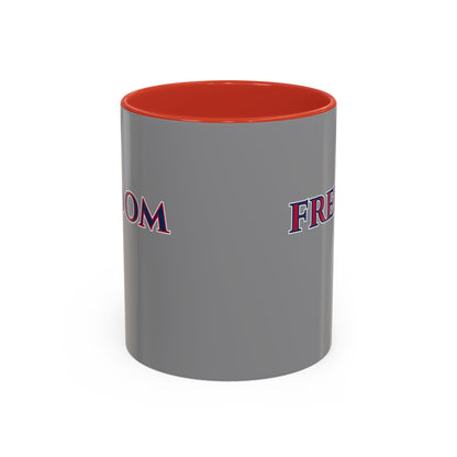 Freedom, Grey Accent Mug by theGreenDragonTavern.shop
