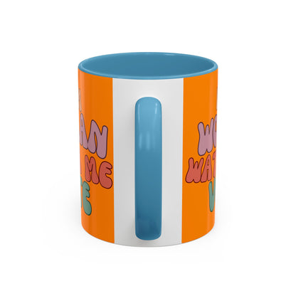 I Am Woman Watch Me Vote Orange Accent Mug by theGreenDragonTavern.shop