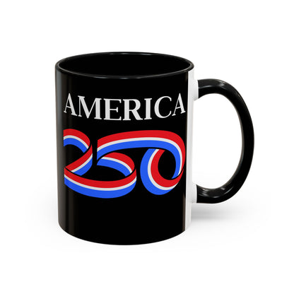 America 250 Black Accent Mug by theGreenDragonTavern.shop