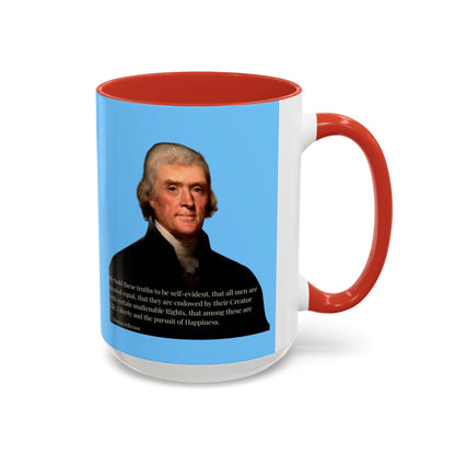 We hold these truths to be self-evident Light Blue Accent Mug by theGreenDragonTavern.shop