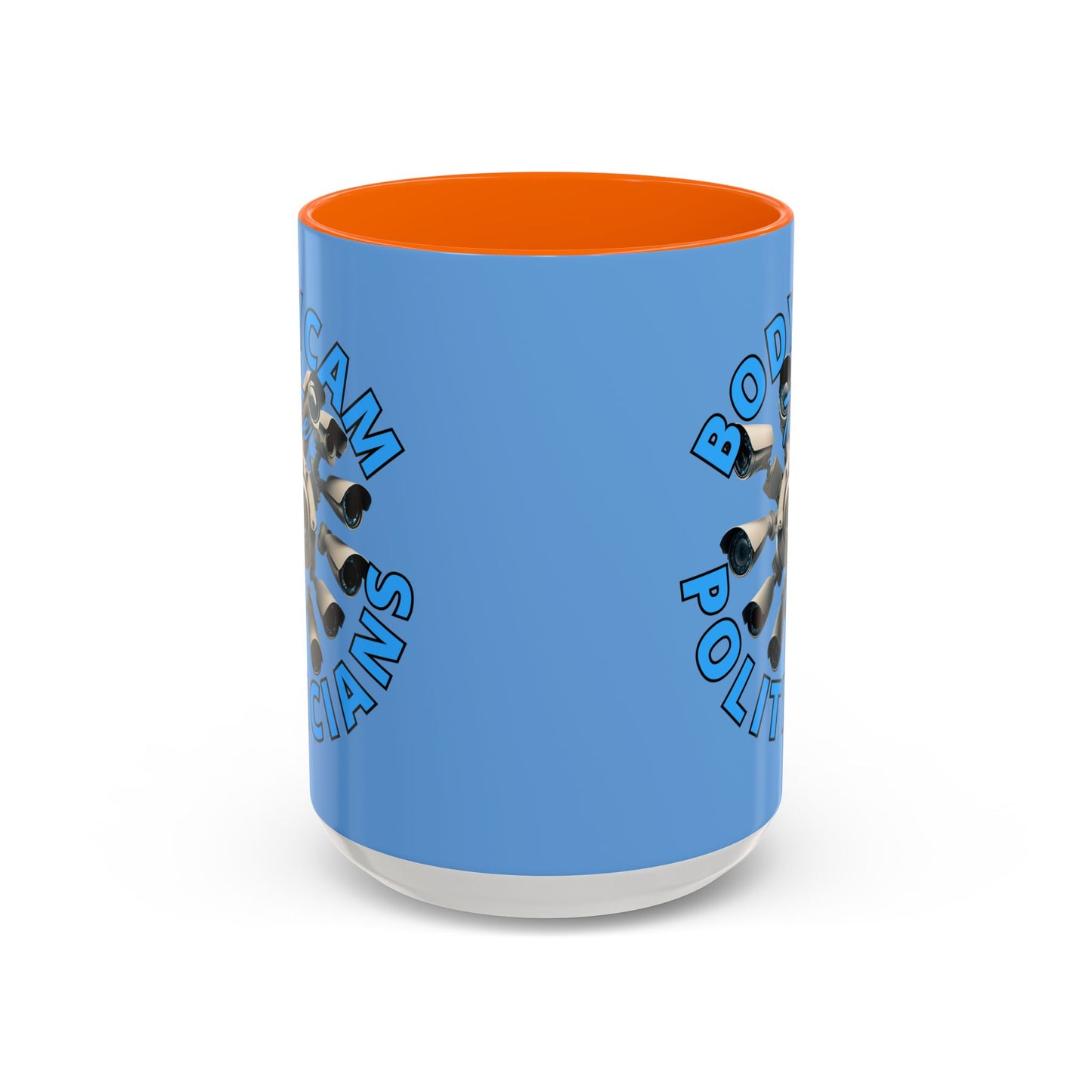 Bodycam the Politicians Cameras Blue Accent Mug by theGreenDragonTavern.shop