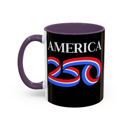America 250 Black Accent Mug by theGreenDragonTavern.shop