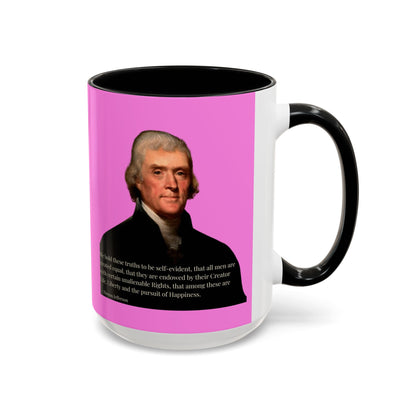 We hold these truths to be self-evident Pink Accent Mug by theGreenDragonTavern.shop