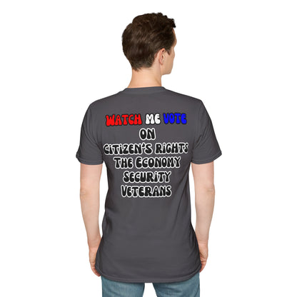 2-sided, I Am Woman Watch Me Vote Dark colors Unisex T-Shirt by theGreenDragonTavern.shop