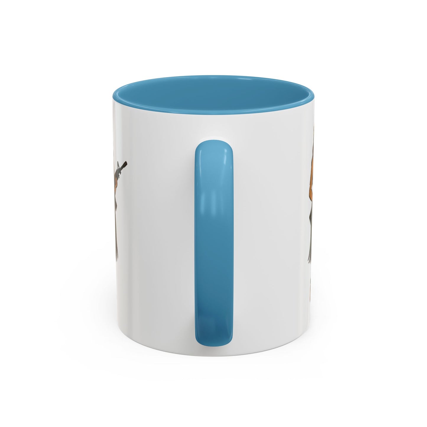 Hula Girl Packin' Heat White Accent Mug by theGreenDragonTavern.shop