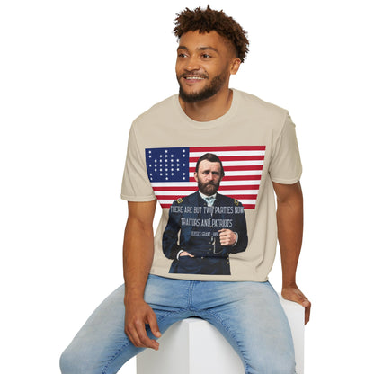 "Traitors and Patriots" Ulysses Grant Light colors Unisex T-Shirt by theGreenDragonTavern.shop