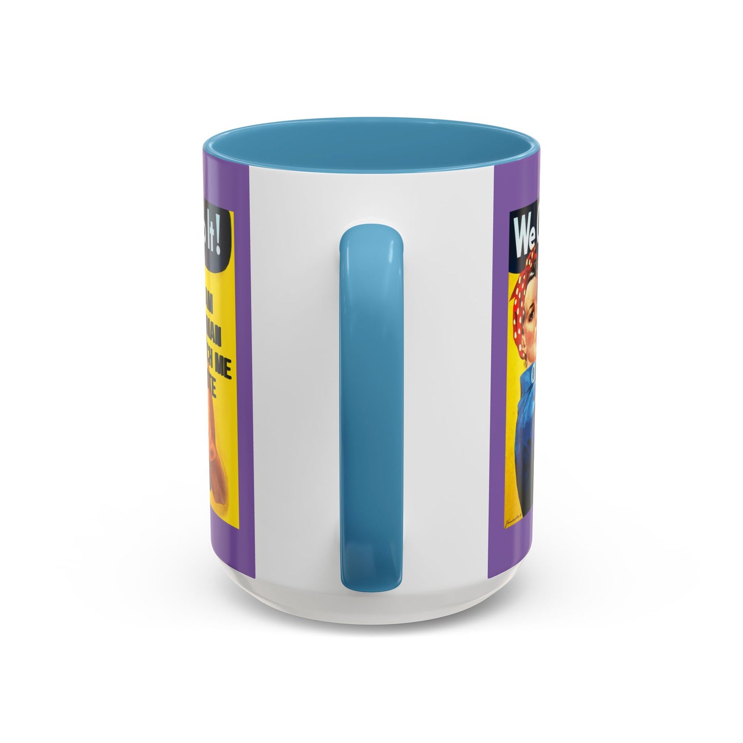 I Am Woman Watch Me Vote Rosie Light Purple Accent Mug by theGreenDragonTavern.shop