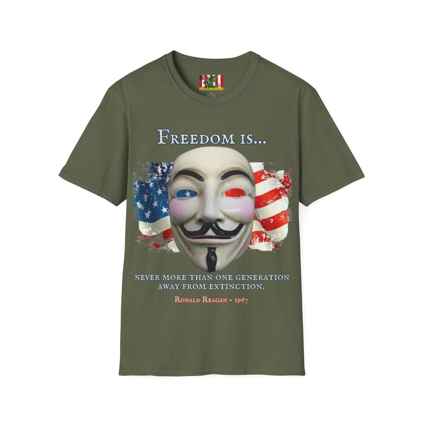 Ronald Reagan Freedom Vendetta Dark colors Unisex T-Shirt by theGreenDragonTavern.shop