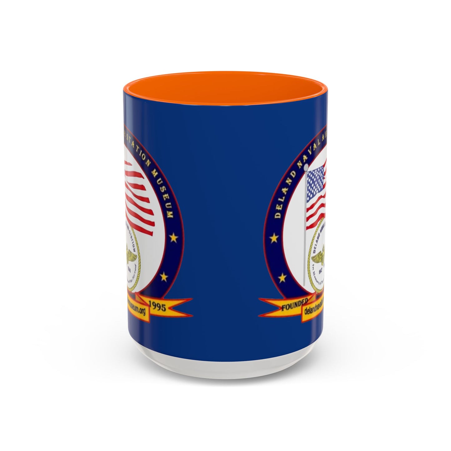 DeLand Naval Air Station Museum Blue Accent Mug by theGreenDragonTavern.shop