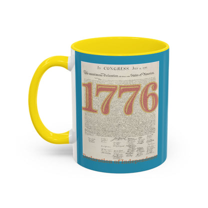 Declaration of Independence Turquoise Accent Mug by theGreenDragonTavern.shop