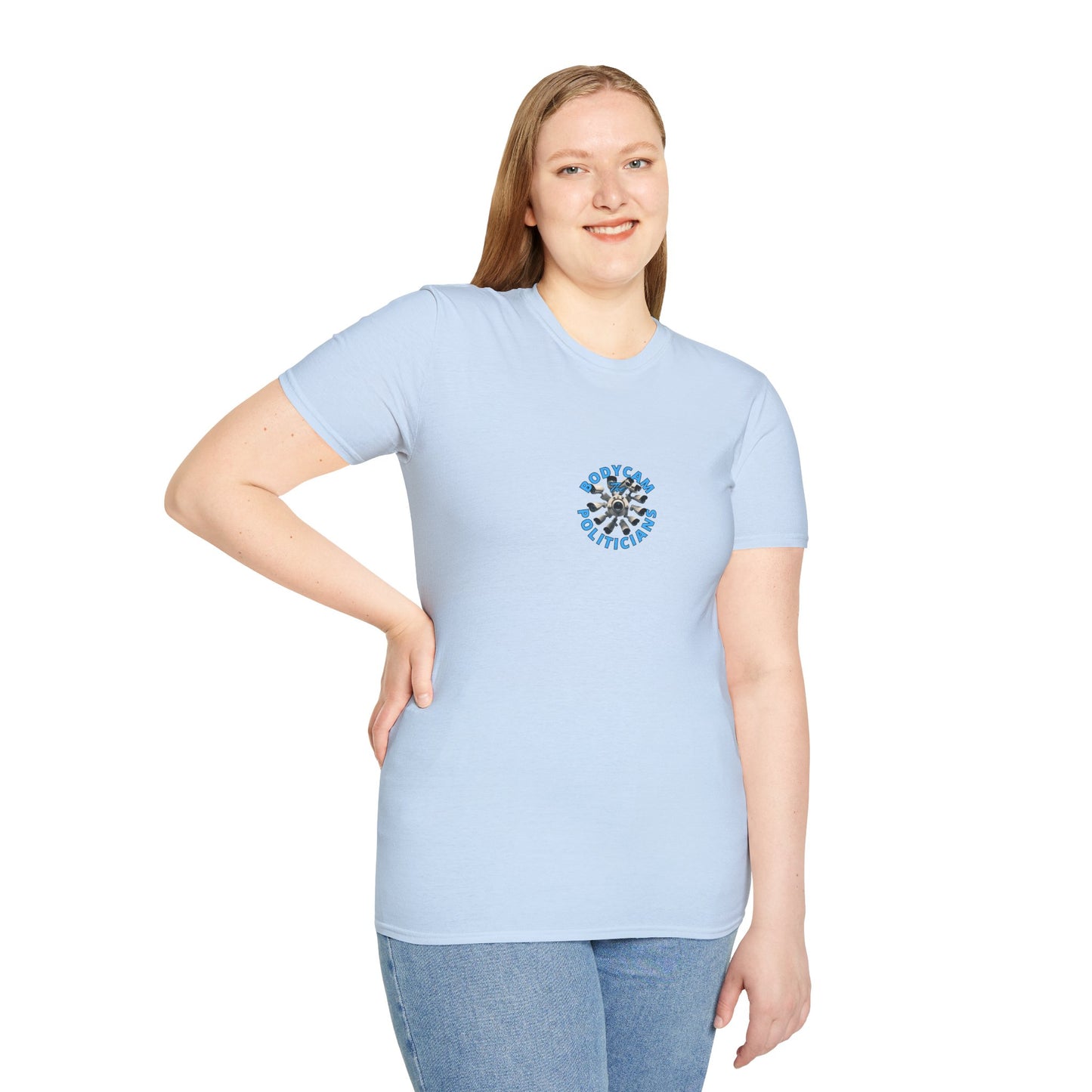 2-sided, Bodycam the Politicians Cameras Light colors Unisex T-Shirt by theGreenDragonTavern.shop