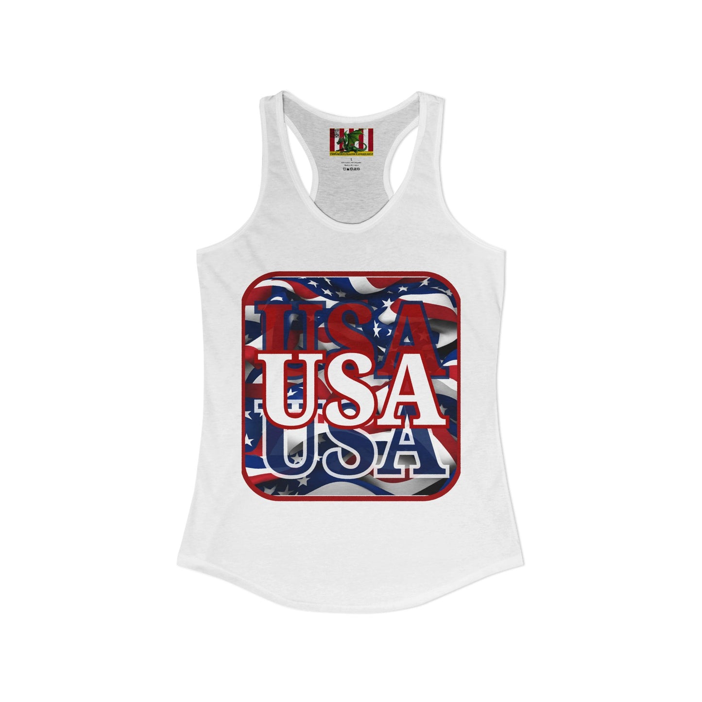 Red WHITE and Blue USA Patriot Women's Racerback Tank Top by theGreenDragonTavern.shop