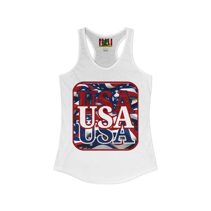 Red WHITE and Blue USA Patriot Women's Racerback Tank Top by theGreenDragonTavern.shop