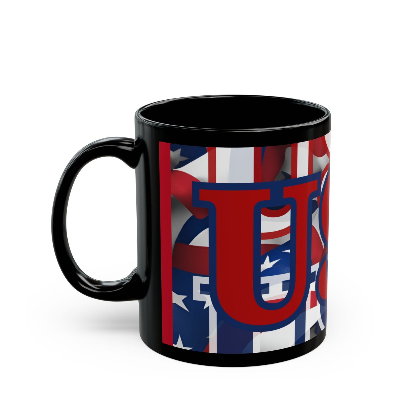 USA! USA! USA Red font Patriot Red Mug by theGreenDragonTavern.shop