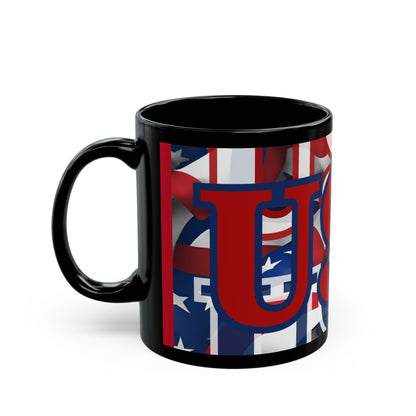 USA! USA! USA Red font Patriot Red Mug by theGreenDragonTavern.shop