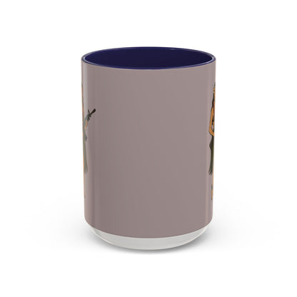 Hula Girl Packin' Heat Grey Accent Mug by theGreenDragonTavern.shop