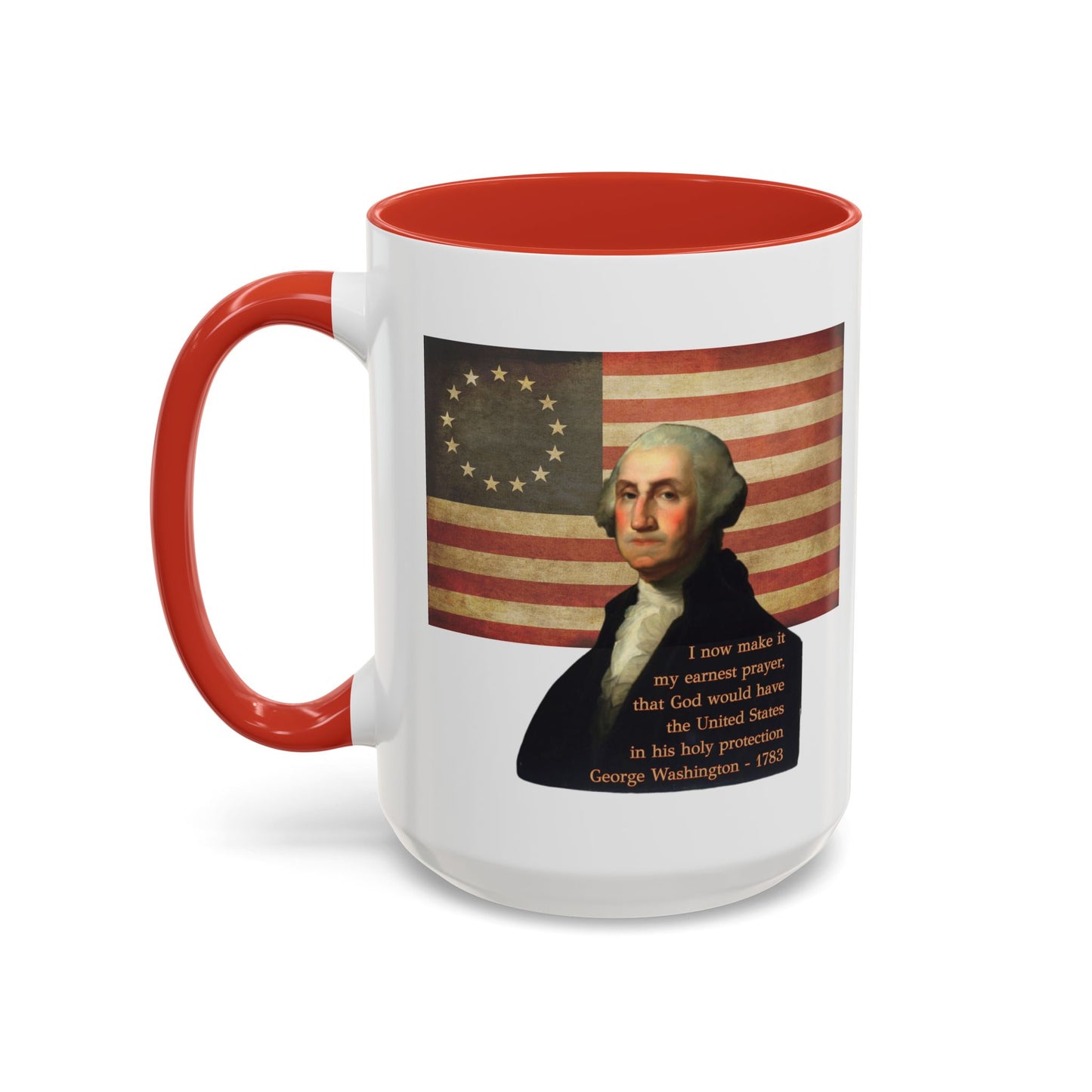 Washington's Earnest Prayer White Accent Mug by theGreenDragonTavern.shop