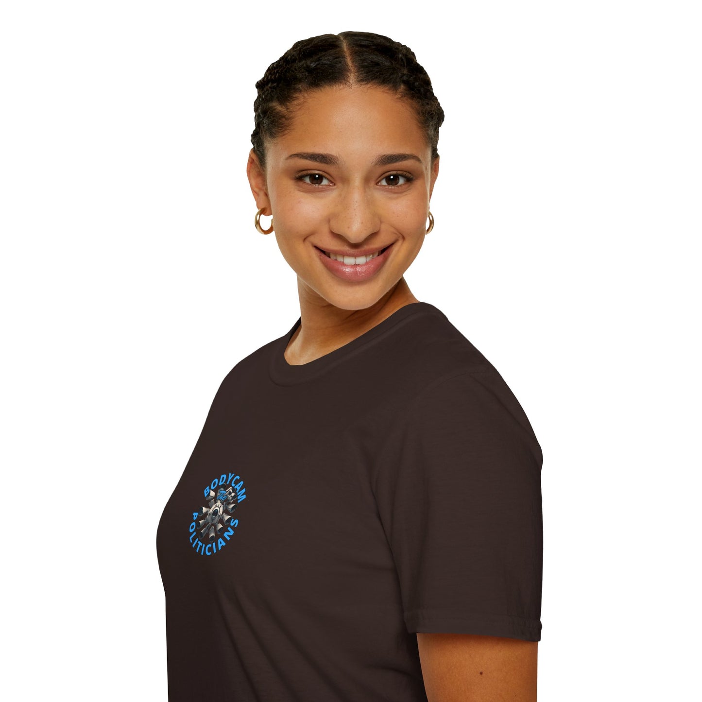 2-sided, Bodycam the Politicians Cameras Dark colors Unisex T-Shirt by theGreenDragonTavern.shop
