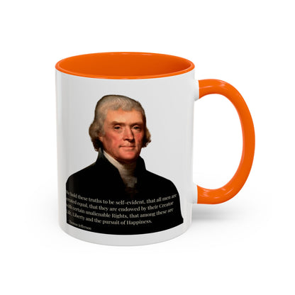 We hold these truths to be self-evident White Accent Mug by theGreenDragonTavern.shop
