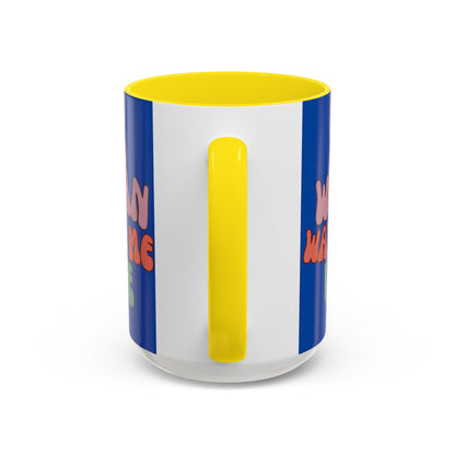 I Am Woman Watch Me Vote Dark Blue Accent Mug by theGreenDragonTavern.shop