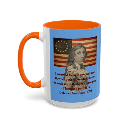 Deborah Sampson, America's Mulan Light Blue Accent Mug by theGreenDragonTavern.shop