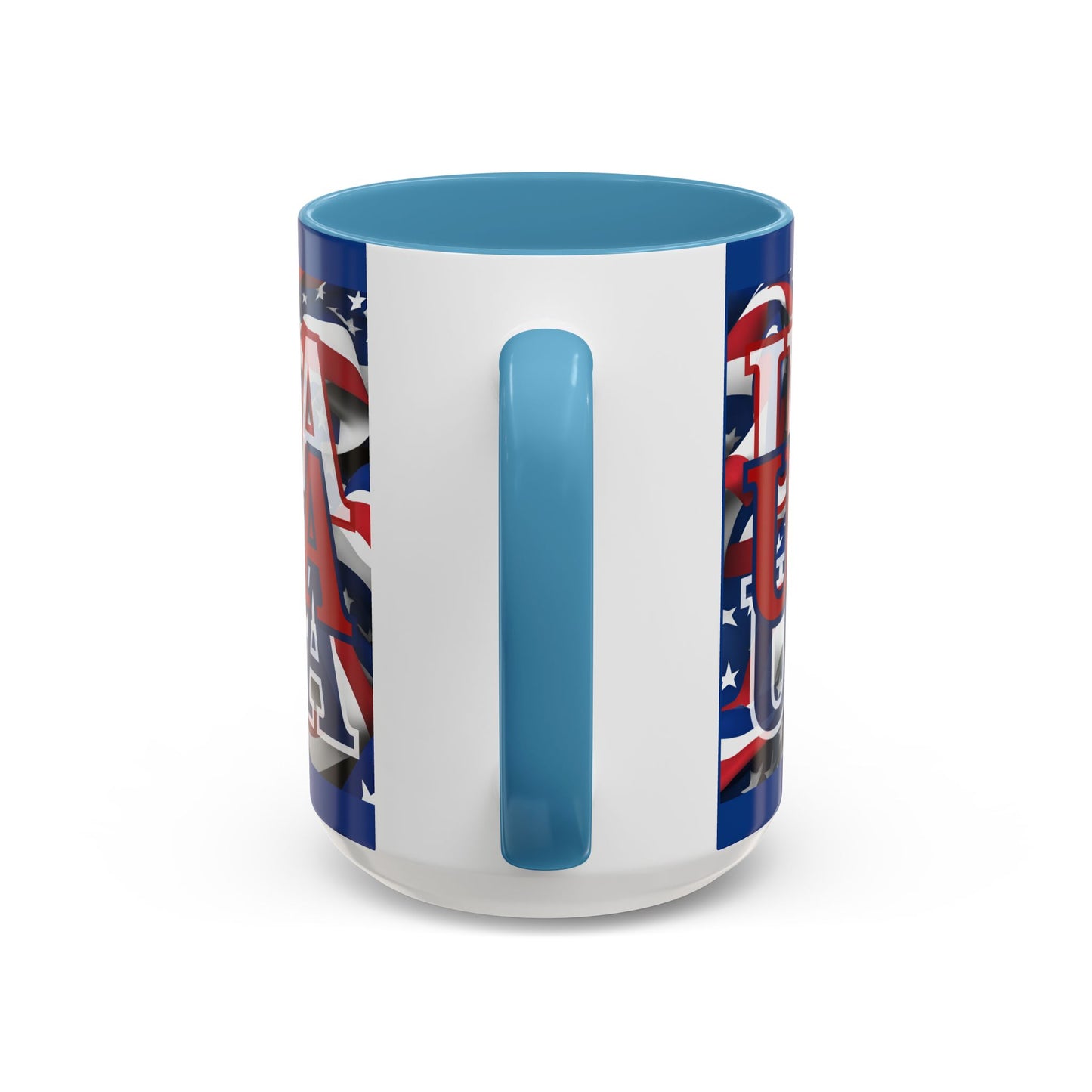 USA Red font Center Patriot Blue Accent Mug by theGreenDragonTavern.shop