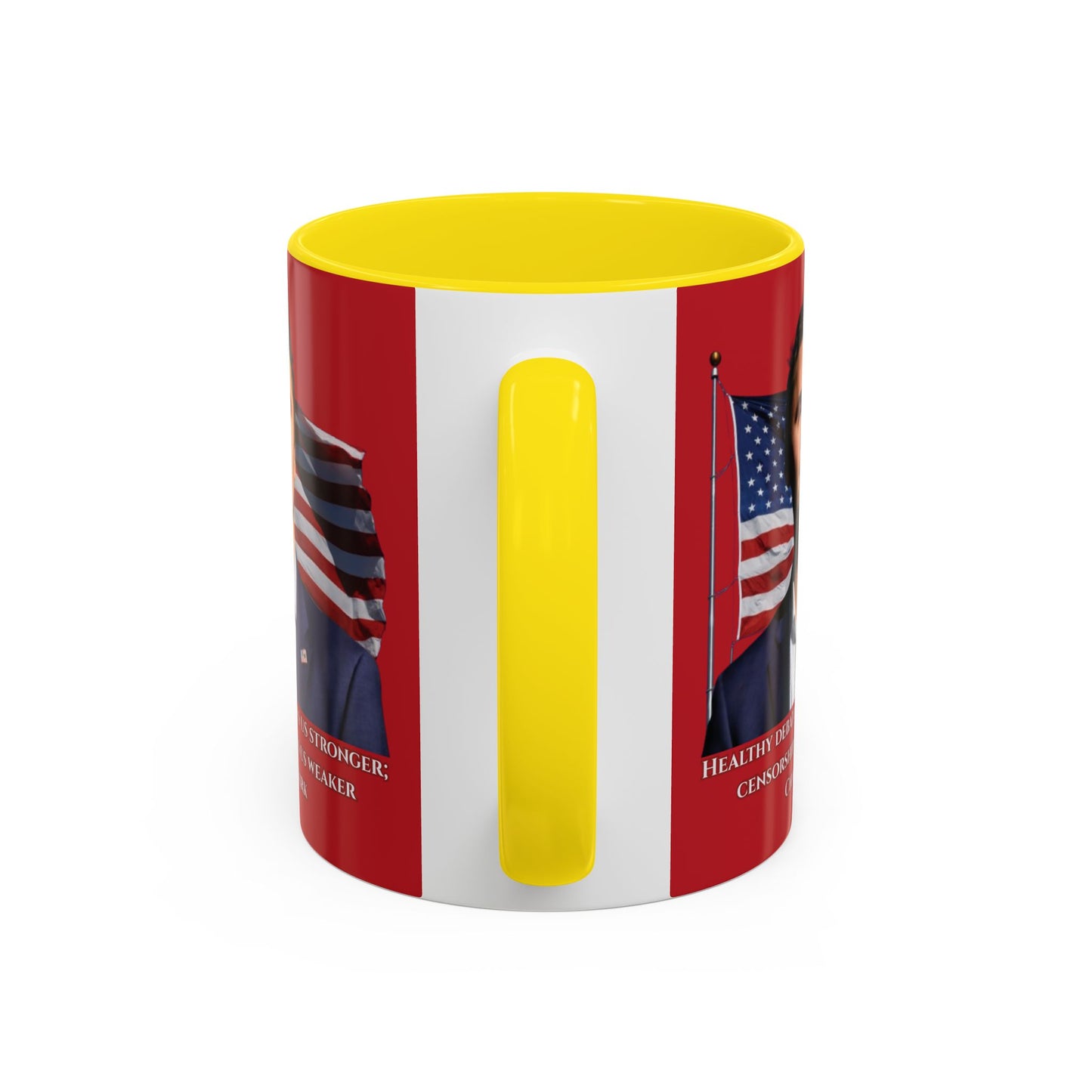 Charlie Kirk, Healthy Debate Red Accent Mug by theGreenDragonTavern.shop