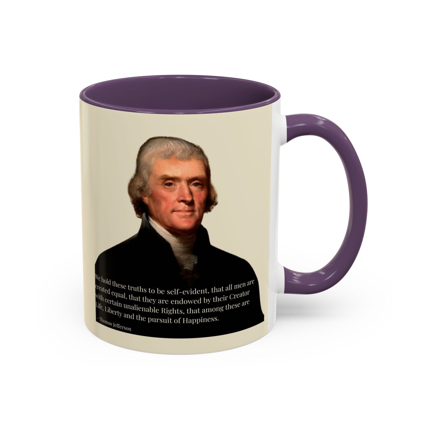 We hold these truths to be self-evident Parchment Yellow Accent Mug by theGreenDragonTavern.shop