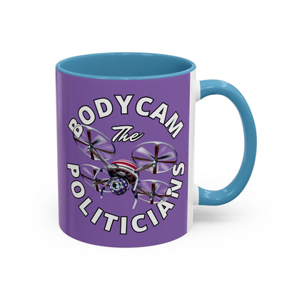 Bodycam the Politicians Drone Light Purple Accent Mug by theGreenDragonTavern.shop