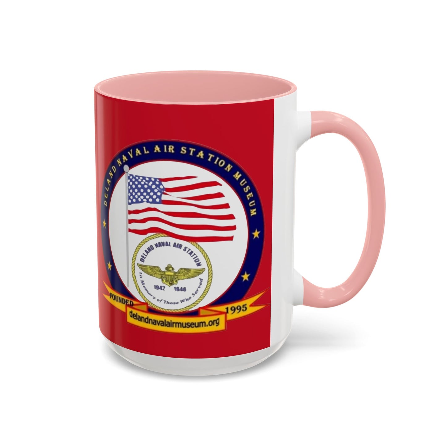 DeLand Naval Air Station Museum Red Accent Mug by theGreenDragonTavern.shop