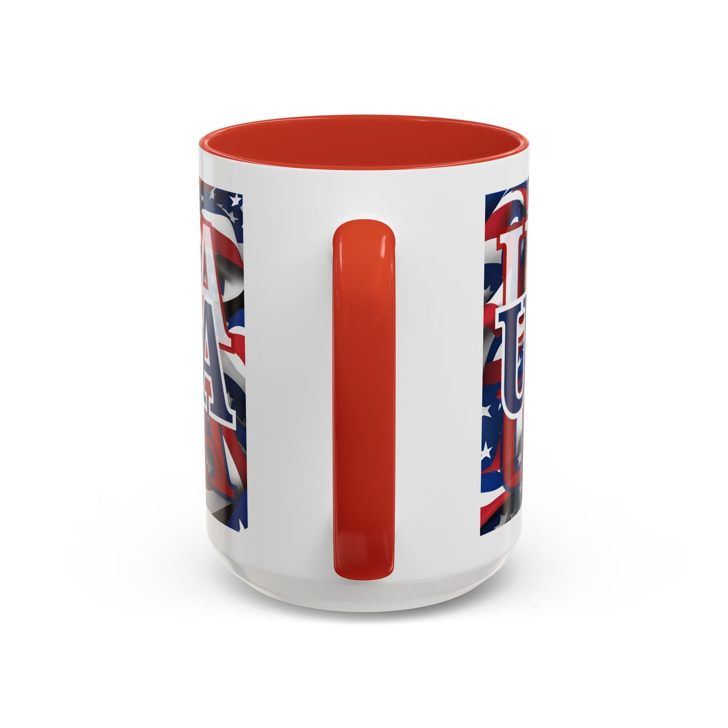 USA Blue font Center Patriot White Accent Mug by theGreenDragonTavern.shop