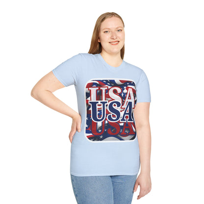 Red White and BLUE USA Patriot Light colors Unisex T-Shirt by theGreenDragonTavern.shop