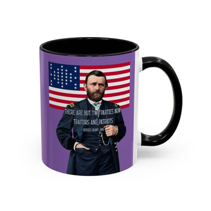 "Traitors and Patriots" Ulysses Grant Light Purple Accent Mug by theGreenDragonTavern.shop