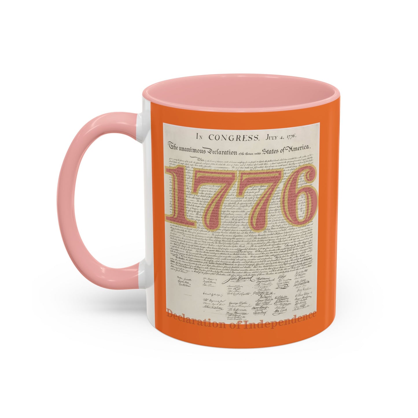 Declaration of Independence Orange Accent Mug by theGreenDragonTavern.shop