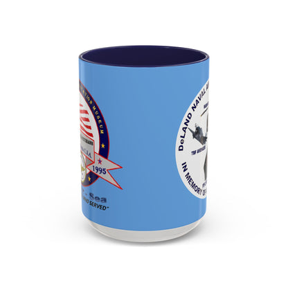 DNASM 2-sided, Founding & Student Art w/WhiteBG Light Blue Accent Mug by theGreenDragonTavern.shop