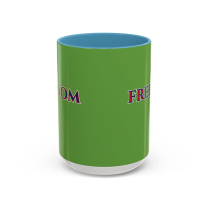 Freedom, Green Accent Mug by theGreenDragonTavern.shop