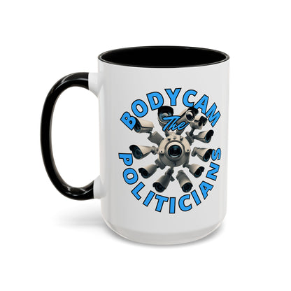 Bodycam the Politicians Cameras White Accent Mug by theGreenDragonTavern.shop