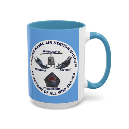 DNASM 2-sided, Founding & Student Art w/WhiteBG Light Blue Accent Mug by theGreenDragonTavern.shop