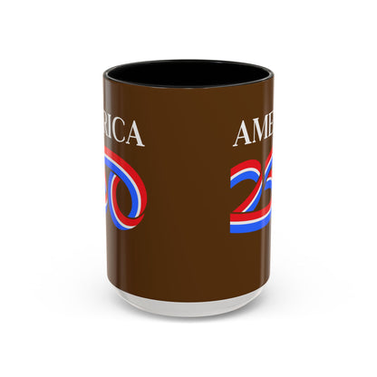 America 250 Brown Accent Mug by theGreenDragonTavern.shop