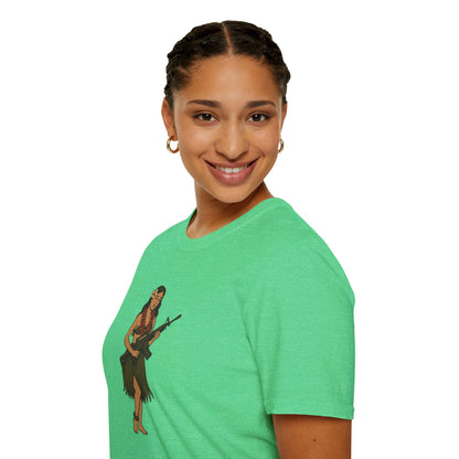 Hula Girl Packin' Heat Dark colors Unisex T-Shirt by theGreenDragonTavern.shop